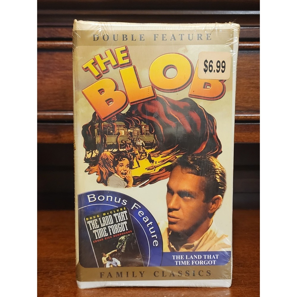 The Blob VHS Sci-Fi Horror Movie Steve McQueen, New And Sealed! Double Feature!